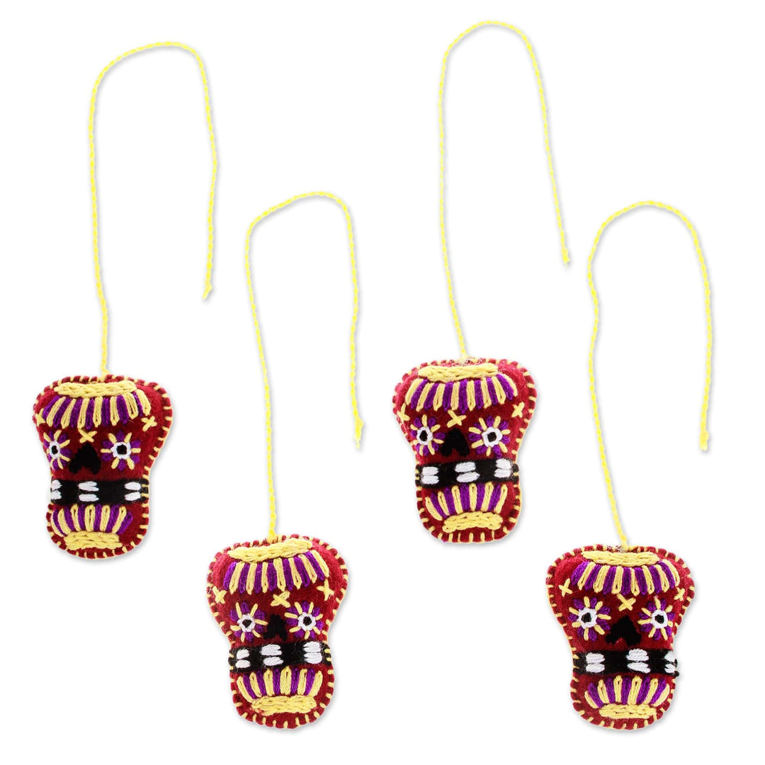 Burgundy Skulls