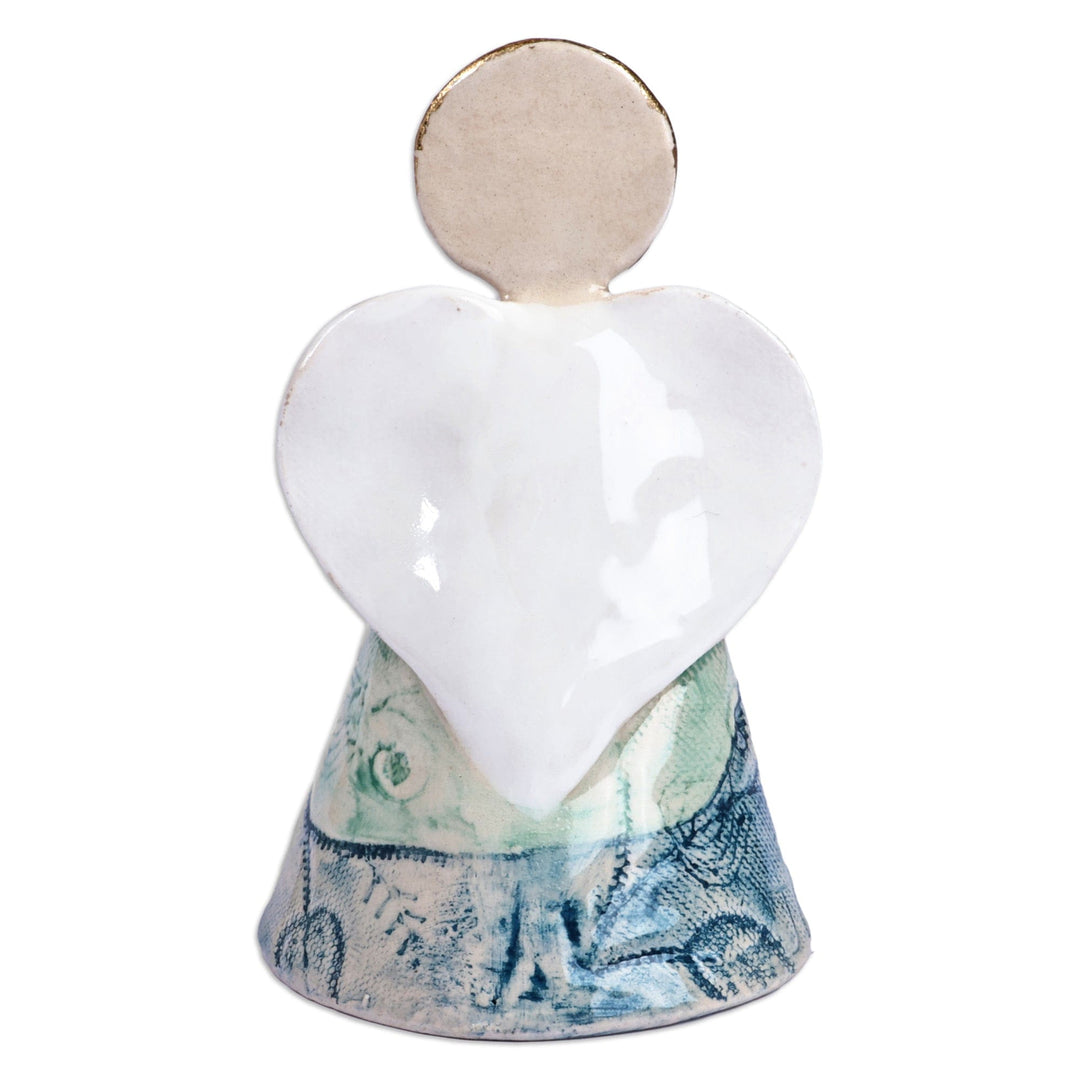 Angel Decorative Ceramic Bell Crafted and Painted by Hand - Angelic Harmonies