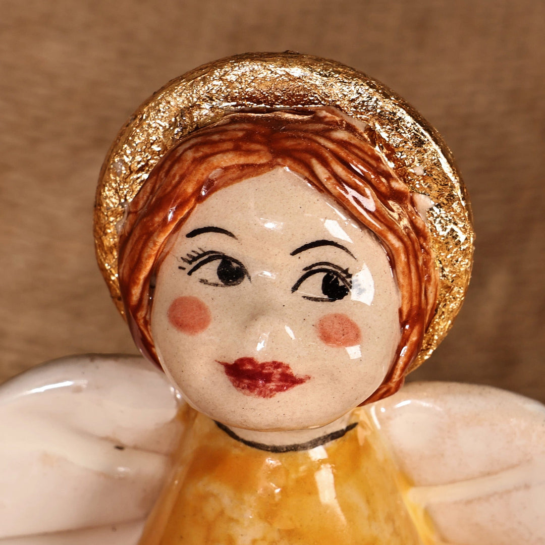 Angel-Themed Decorative Ceramic Bell Made & Painted by Hand - Angelic Sounds