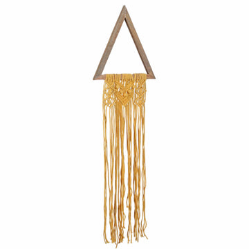 Handwoven Triangle Yellow Macrame Cotton Wall Hanging - Triangle of Success