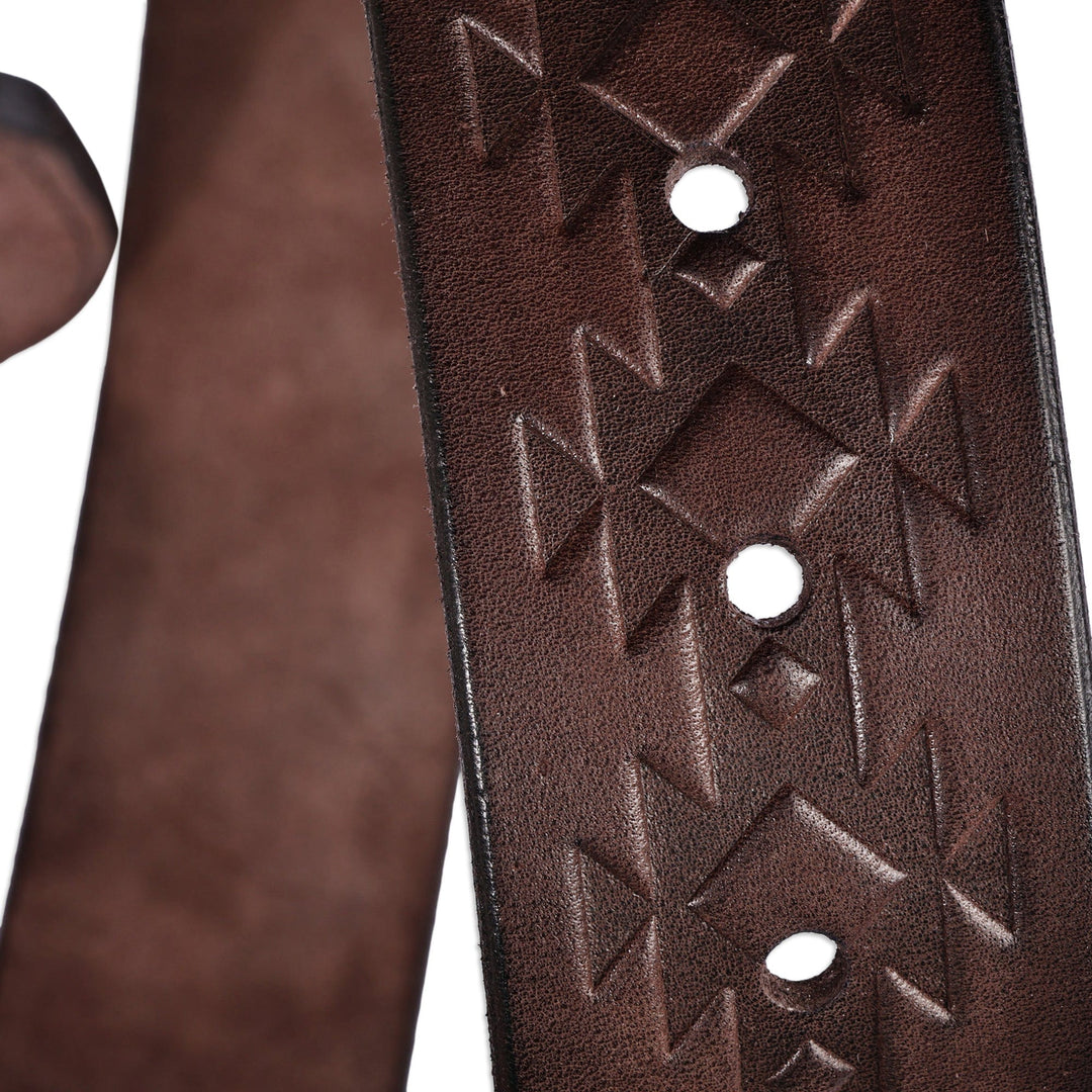 Men's Handcrafted Classic Dark Brown 100% Leather Belt - Gallant Icon