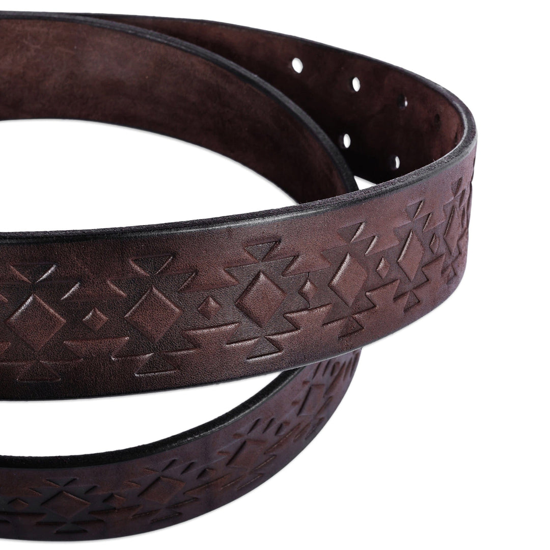 Men's Handcrafted Dark Brown Armenian King Leather Belt - Armenian Leader