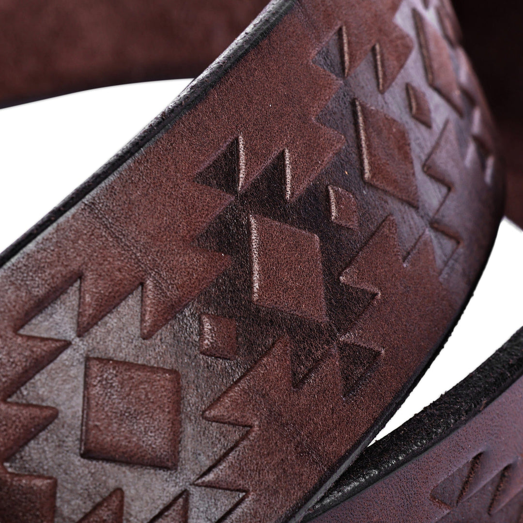 Men's Handcrafted Dark Brown Armenian King Leather Belt - Armenian Leader