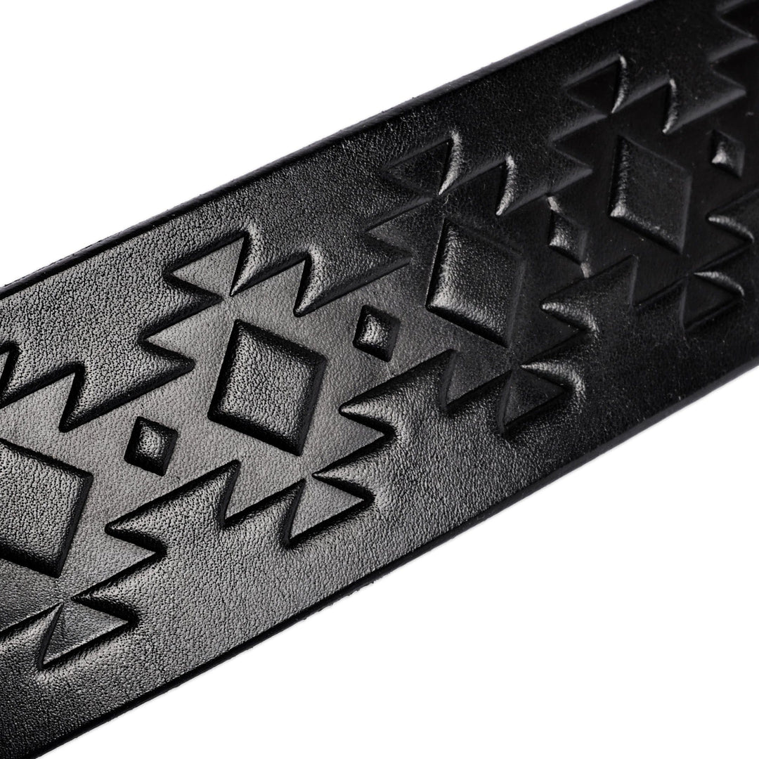 Men's Handcrafted Classic Black 100% Leather Belt - Shadow Icon