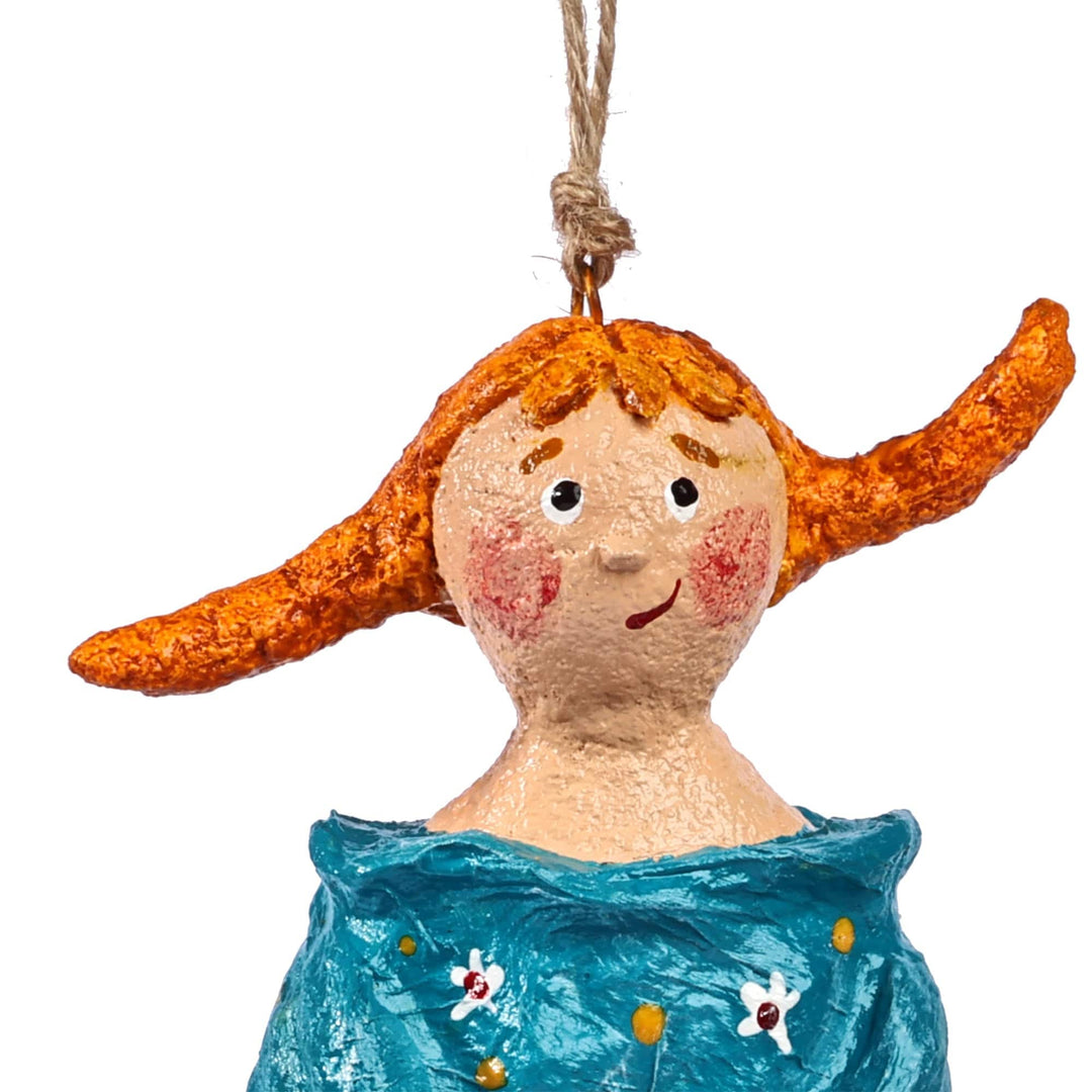 Hand-Painted Romantic Papier Mache In-Love-Girl Ornament - Bea