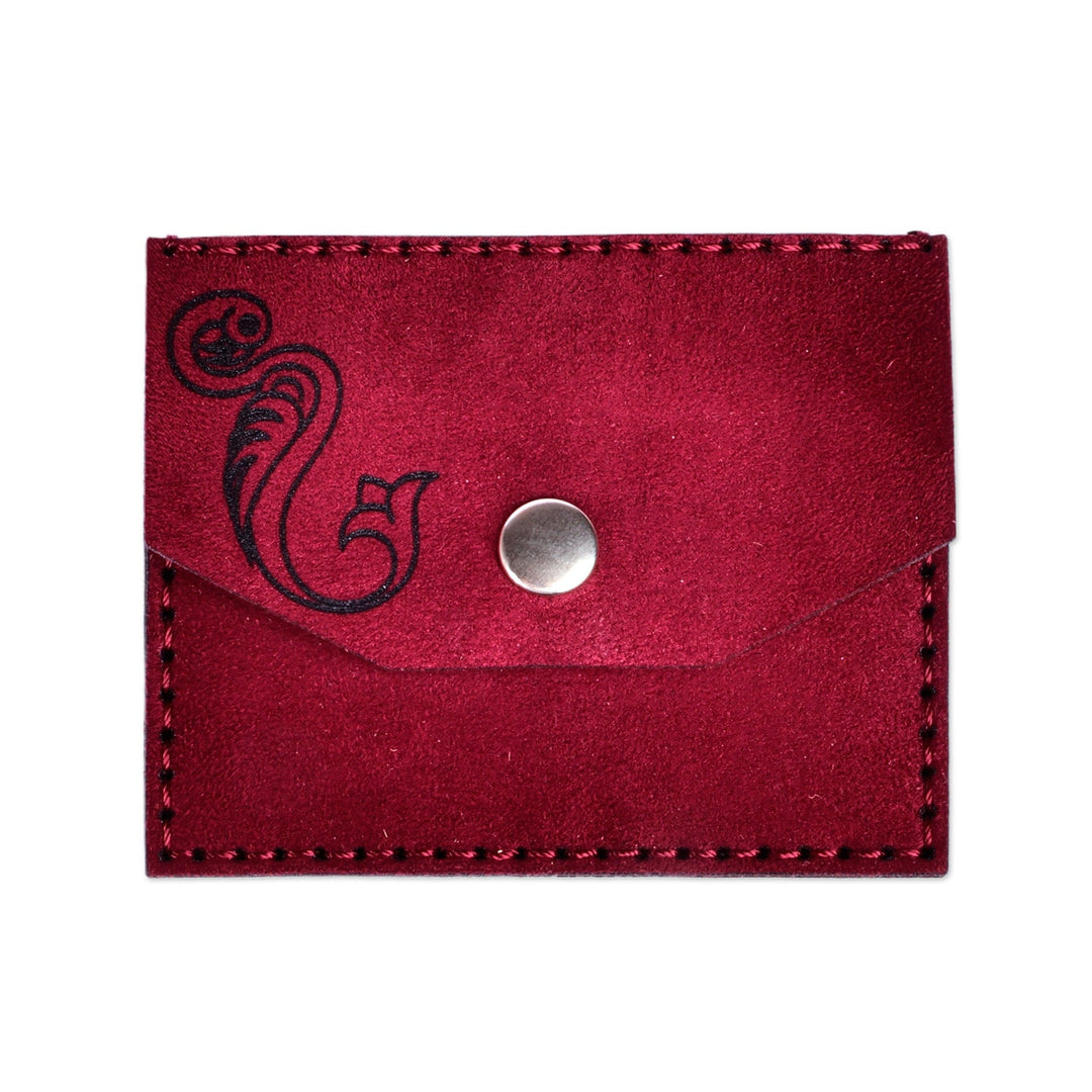 100% Suede Card Holder Accented with the Armenian Letter N - Days of Luxury