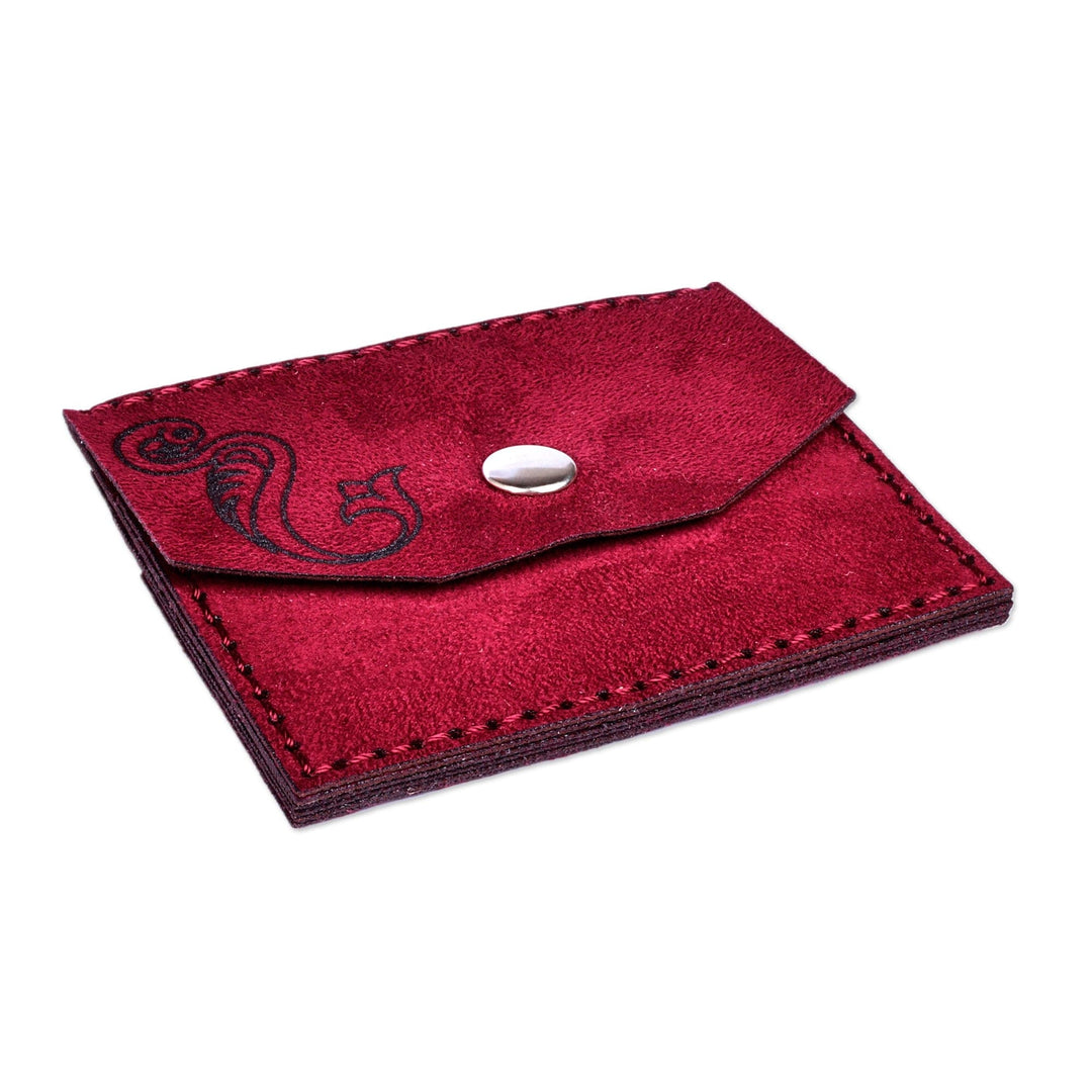100% Suede Card Holder Accented with the Armenian Letter N - Days of Luxury