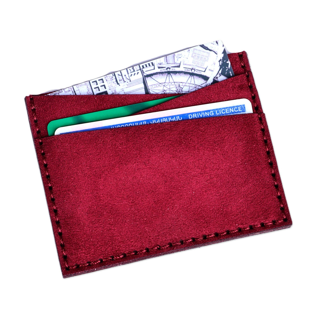 100% Suede Card Holder Accented with the Armenian Letter N - Days of Luxury