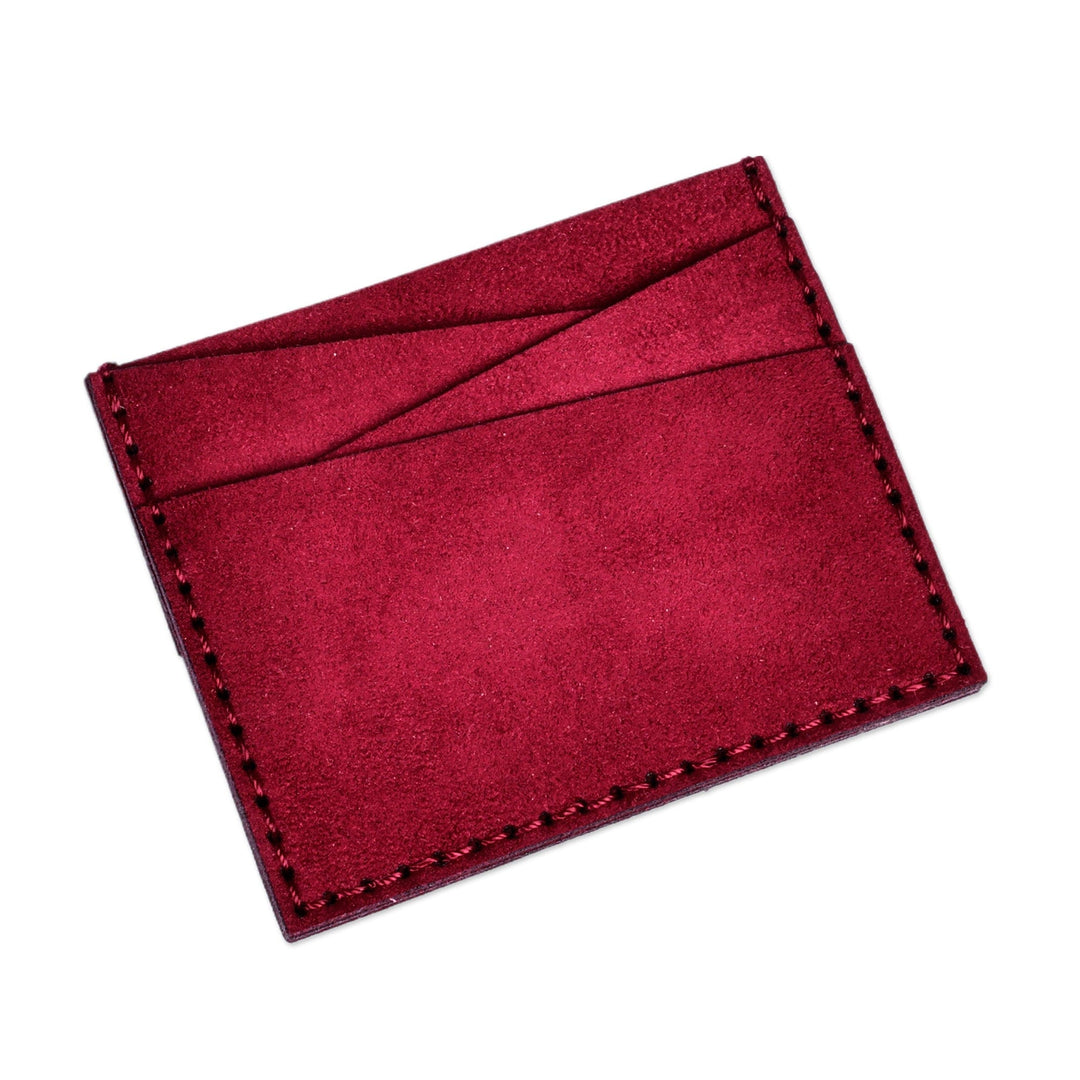 100% Suede Card Holder Accented with the Armenian Letter N - Days of Luxury
