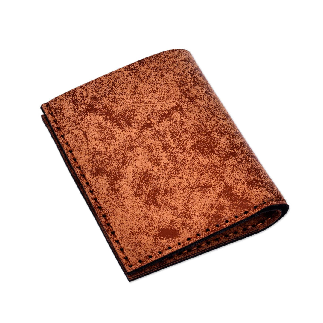 Brown 100% Suede Wallet with Traditional Round Icon - Eternal Heritage
