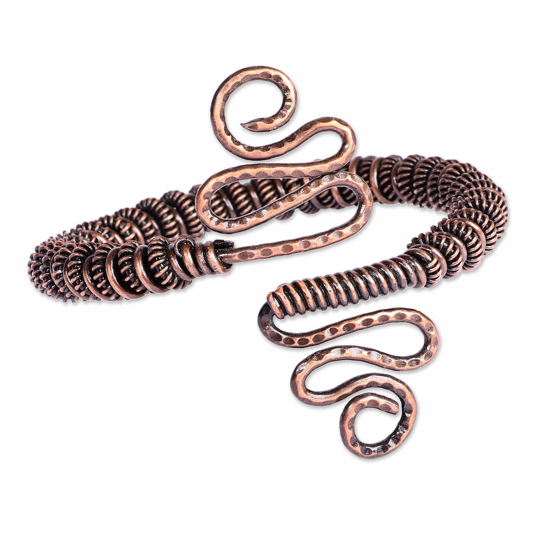 Antiqued-Finished Classic Copper Cuff Bracelet from Armenia - Fortunate Femininity