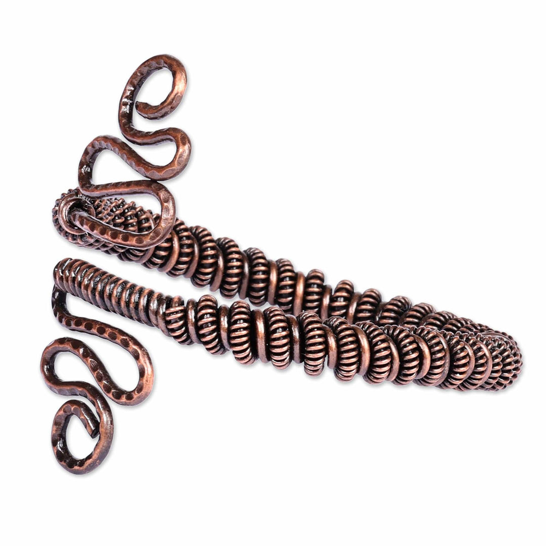 Antiqued-Finished Classic Copper Cuff Bracelet from Armenia - Fortunate Femininity
