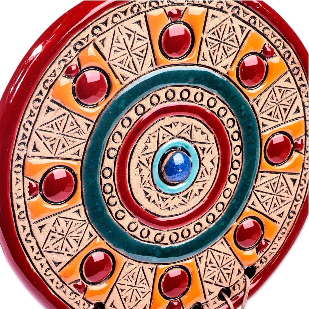 Hand-Painted Red and Teal Pomegranate Daghdhan Wall Decor - Passionate Luck