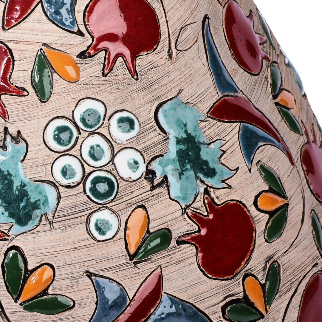 Hand-Painted Pomegranate-Themed Ceramic Vase from Armenia - Sweet Pomegranate