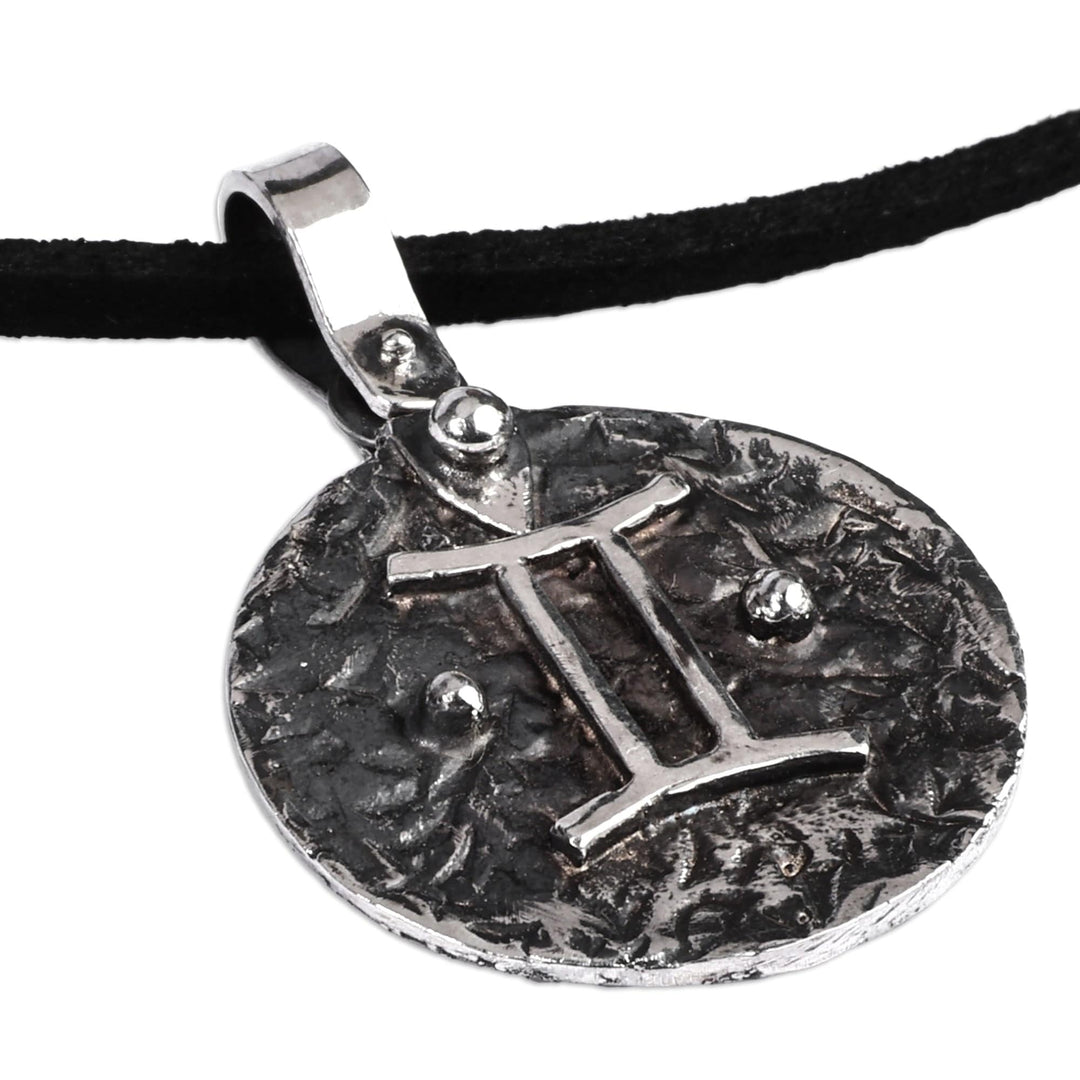 Sterling Silver Gemini Pendant Necklace with Adjustable Cord - Gorgeous Gemini