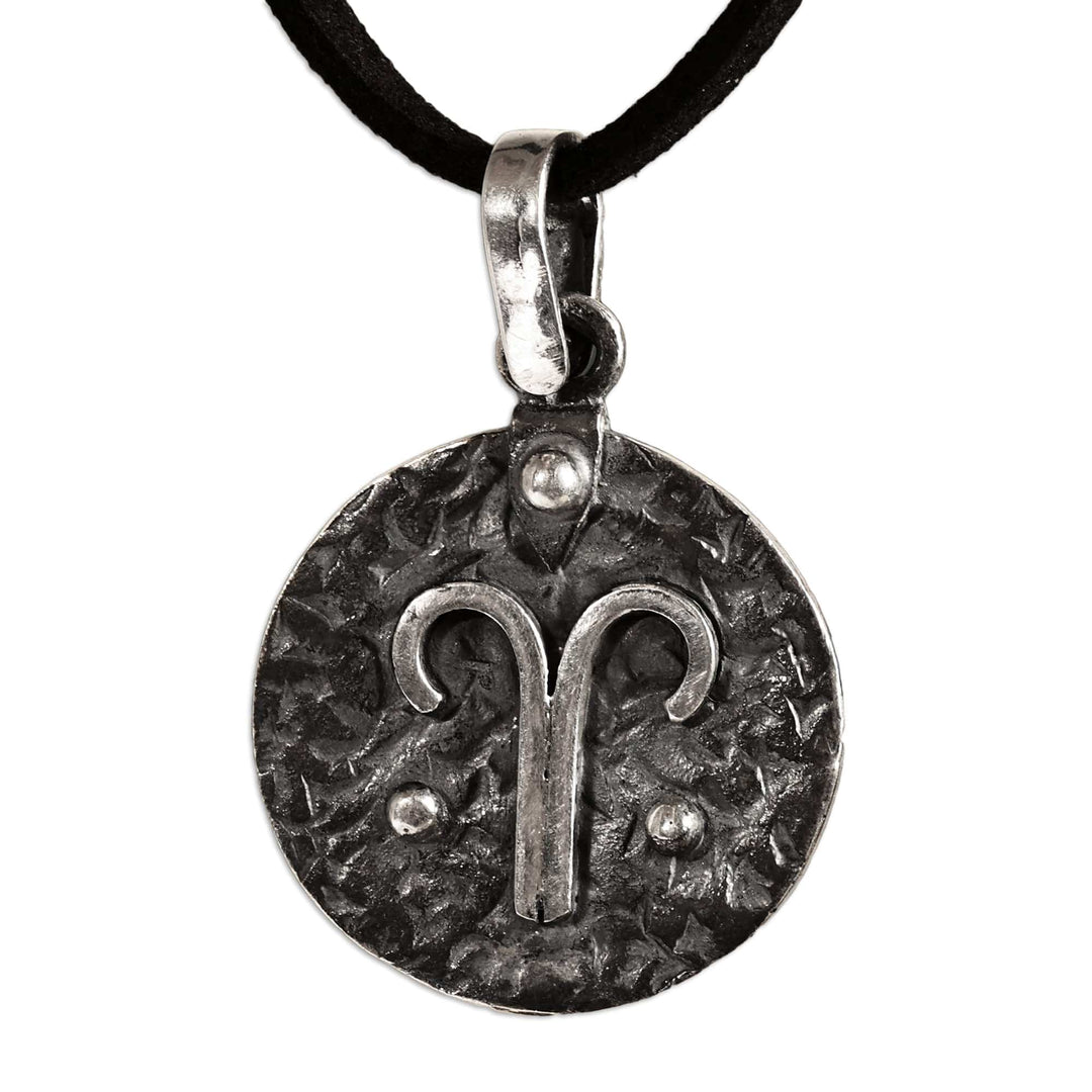 Sterling Silver Aries Pendant Necklace with Adjustable Cord - Amazing Aries