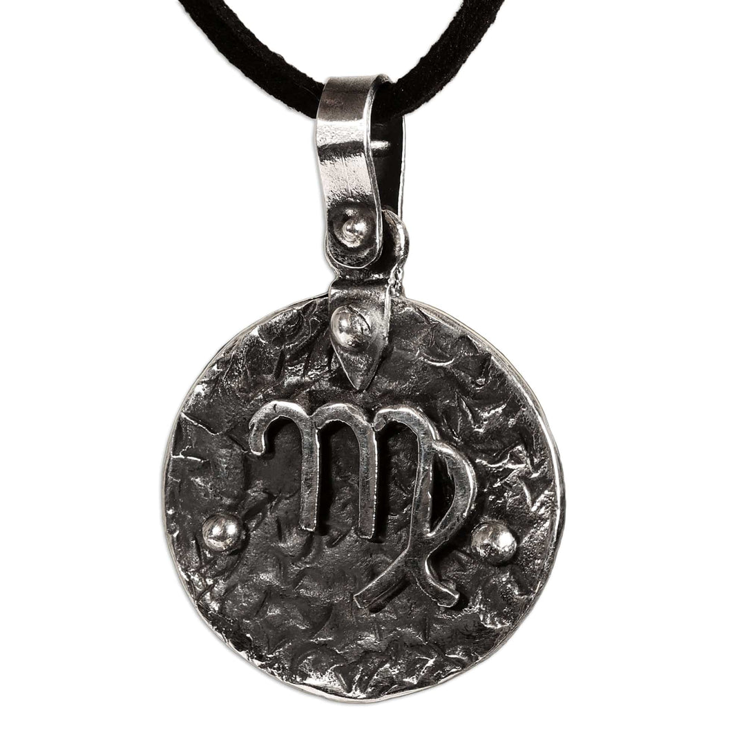 Sterling Silver Virgo Pendant Necklace with Adjustable Cord - Vibrant Virgo