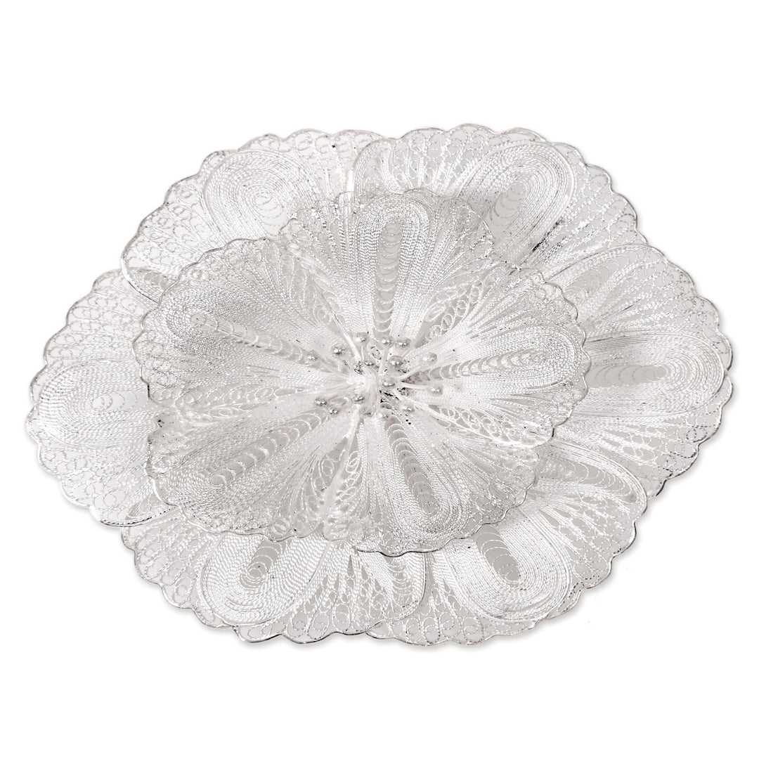 Sterling silver brooch pin - Exotic Bloom