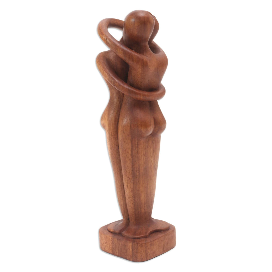 Romantic Wood Statuette - Hold Me Tight