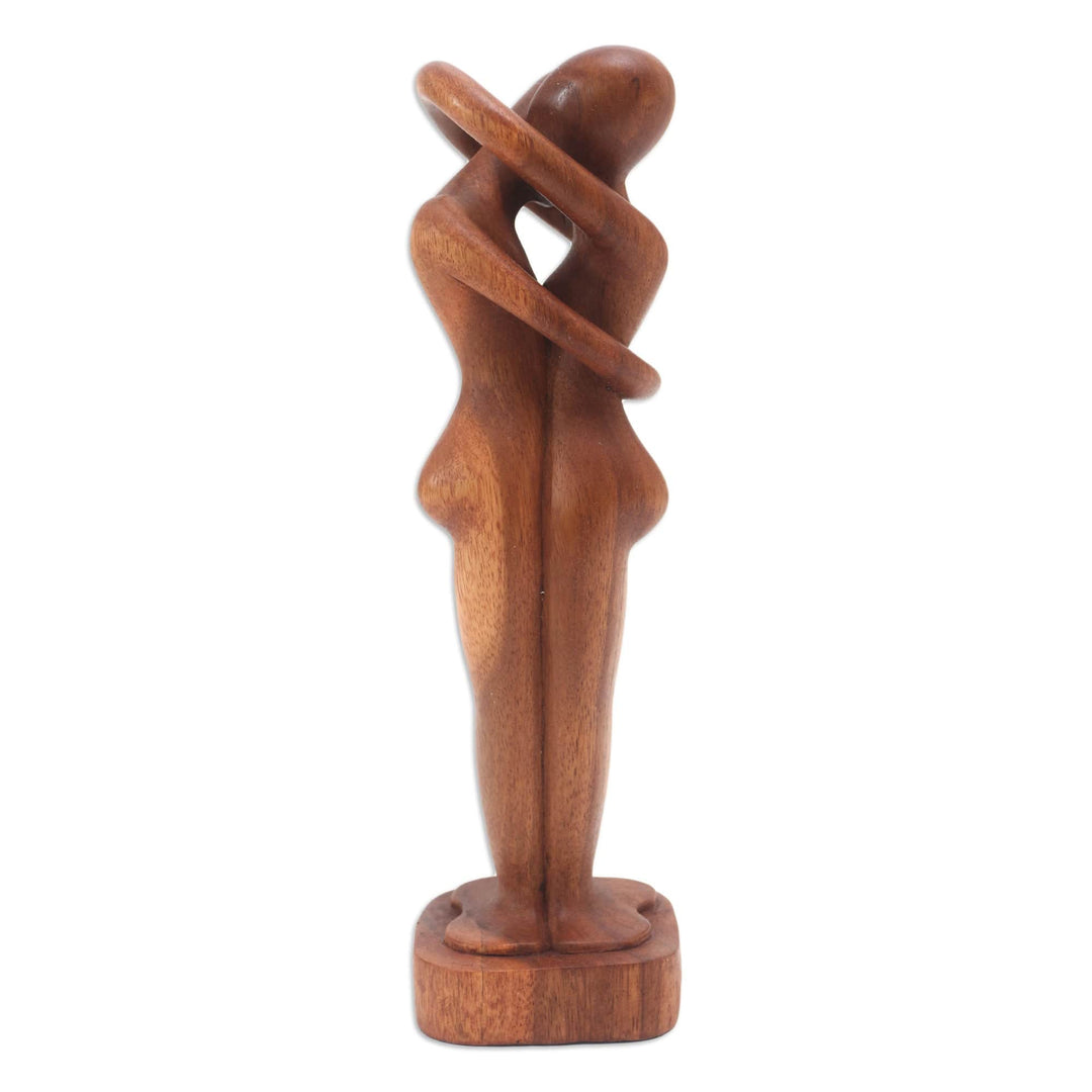 Romantic Wood Statuette - Hold Me Tight