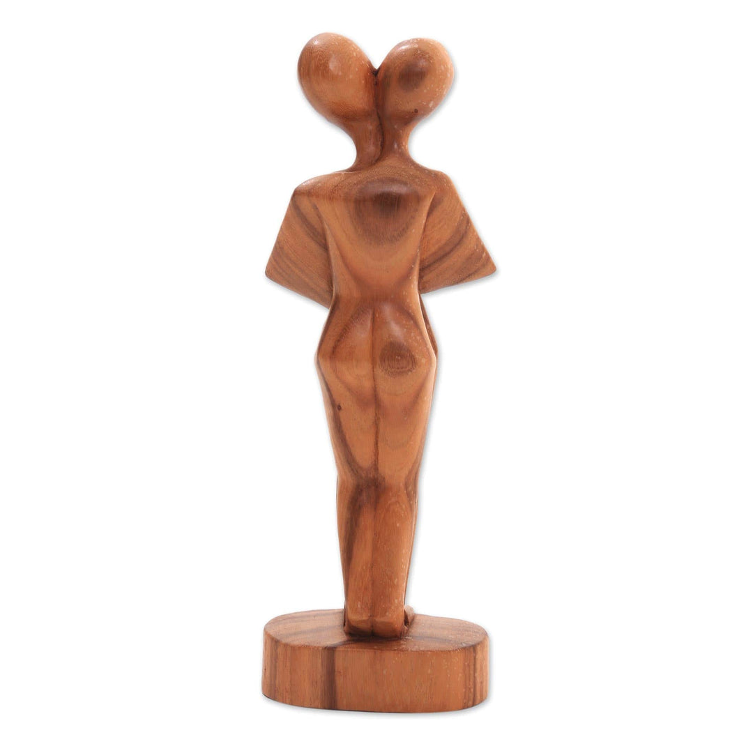 Romantic Suar Wood Sculpture - Don't Let Go
