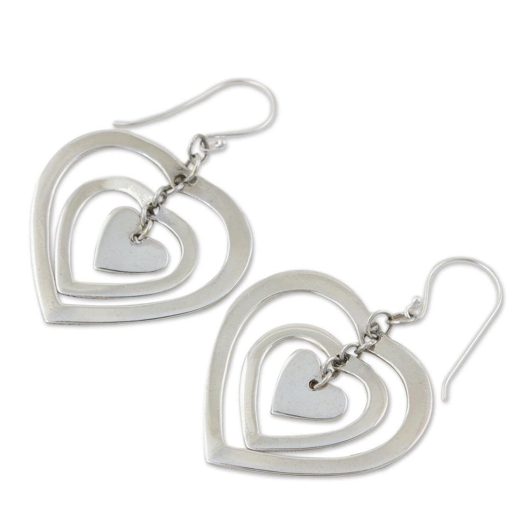 Sterling silver heart earrings - Hypnotic Love