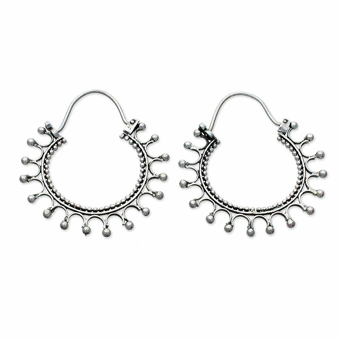 Sterling Silver Hoop Earrings - Midnight Rapture