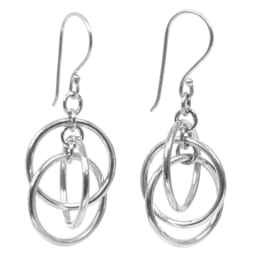 Sterling silver dangle earrings - Ring Ring