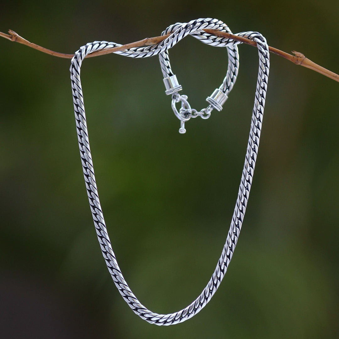 Men's Sterling Silver Chain Necklace - Sleek