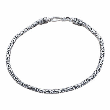 Sterling Silver Chain Bracelet Artisan Jewelry - Borobudur Collection II