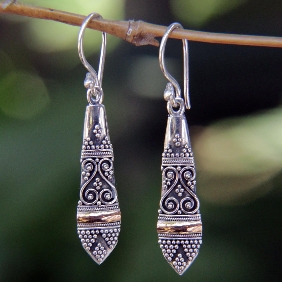 Gold accent dangle earrings - Ubud Dancer