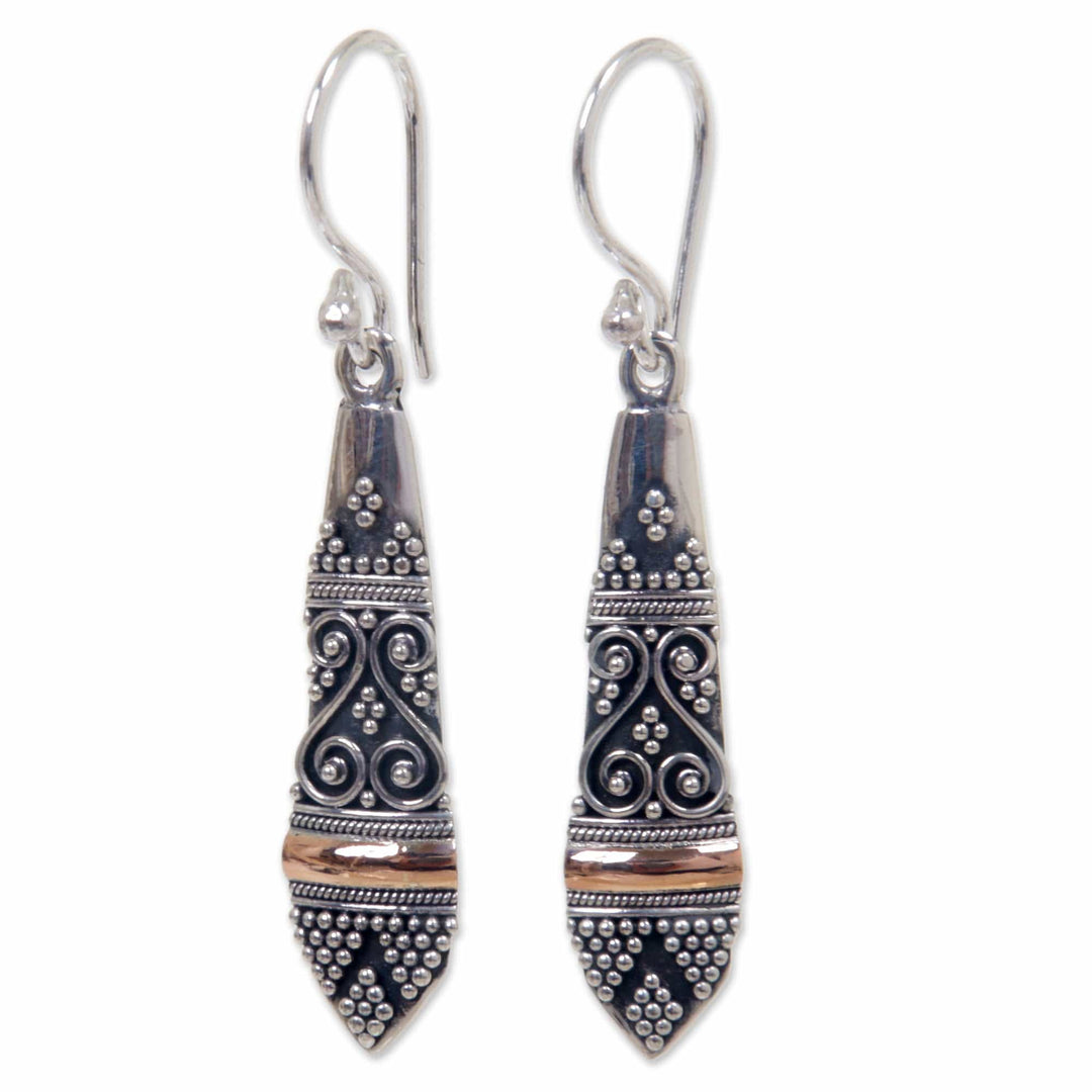 Gold accent dangle earrings - Ubud Dancer