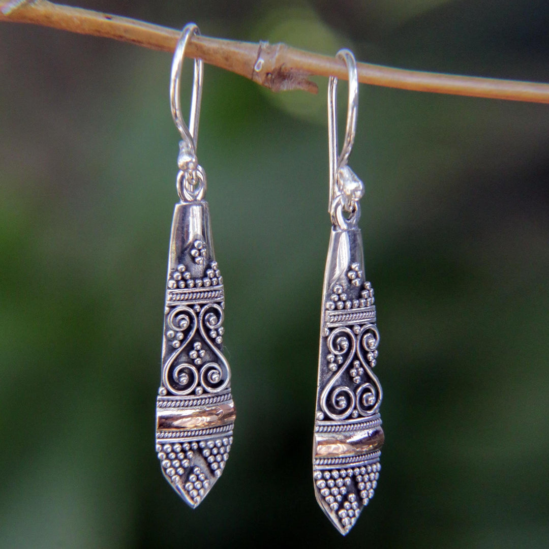 Gold accent dangle earrings - Ubud Dancer