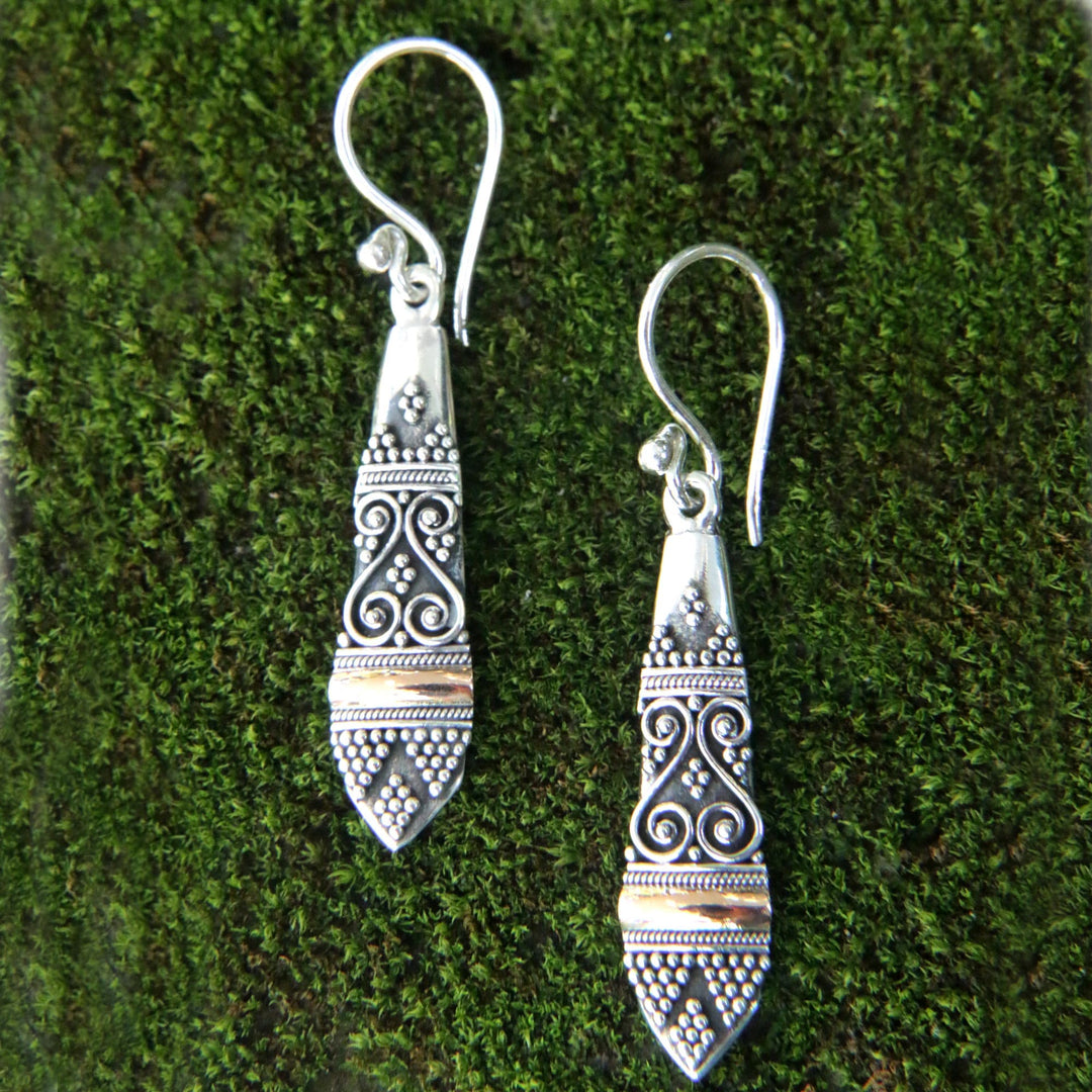 Gold accent dangle earrings - Ubud Dancer