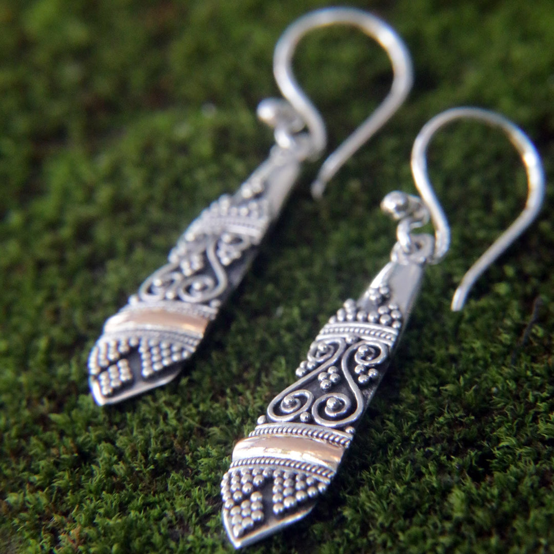 Gold accent dangle earrings - Ubud Dancer