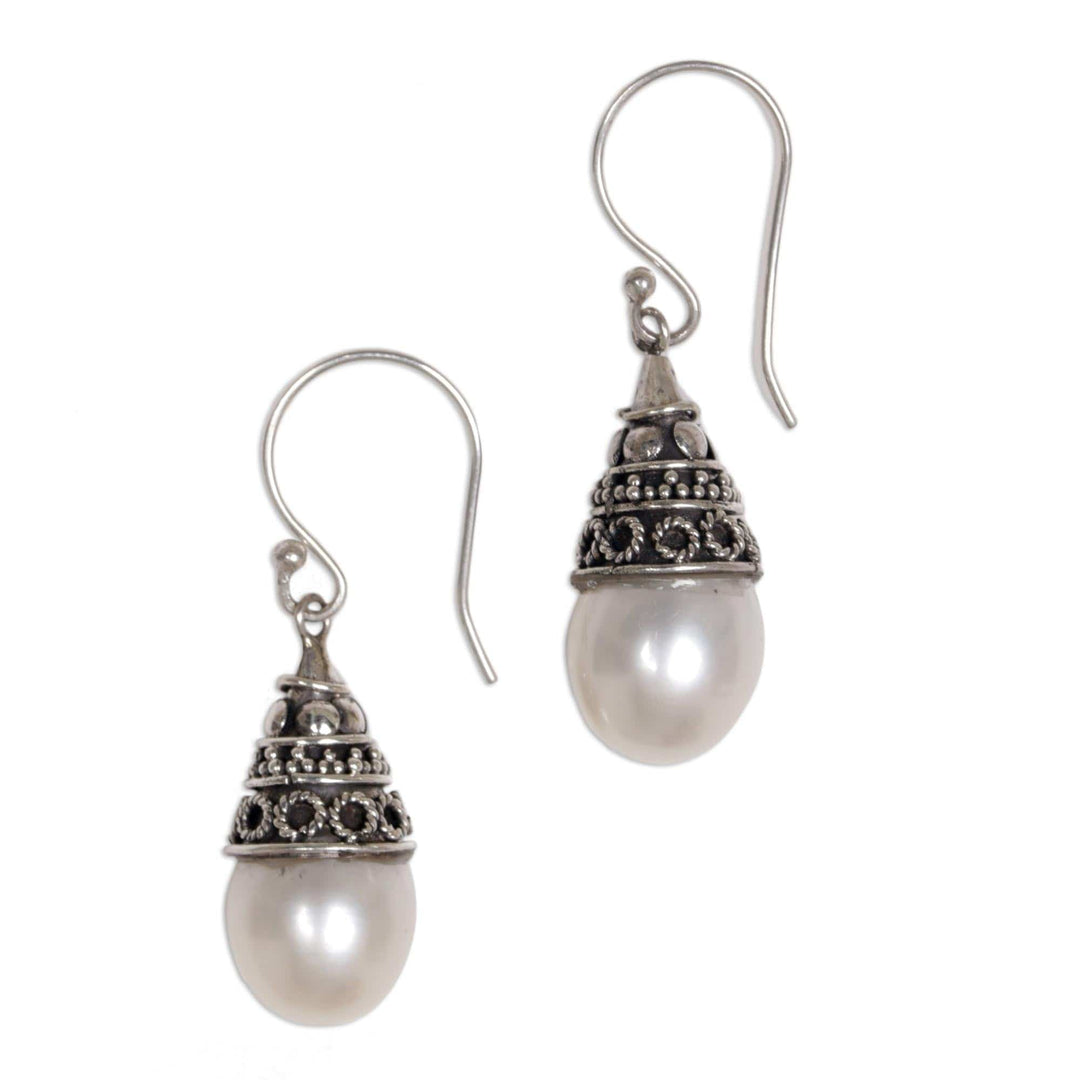 Sterling Silver and Pearl Dangle Earrings - Mystic Bells