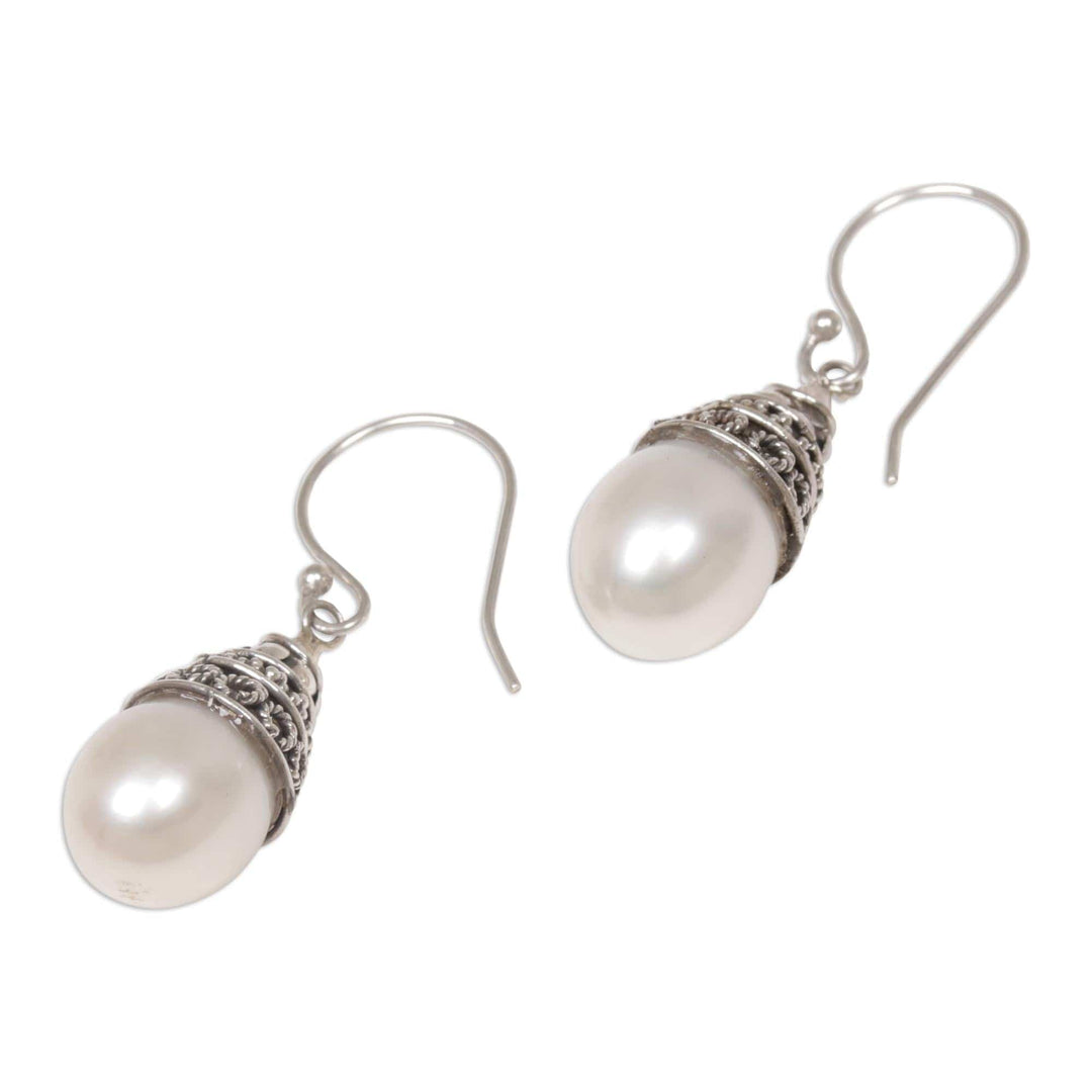Sterling Silver and Pearl Dangle Earrings - Mystic Bells