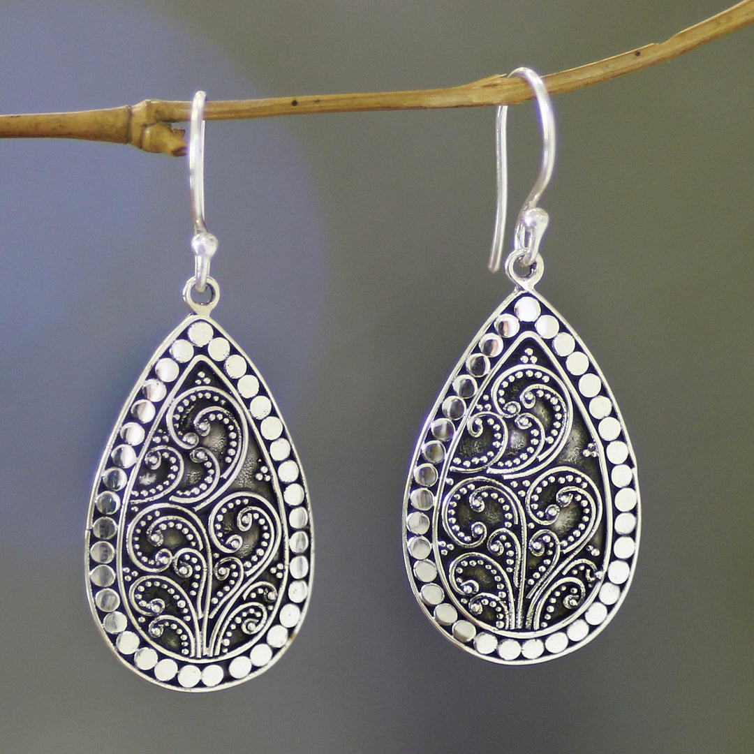 Style Sterling Silver Dangle Earrings - Fern