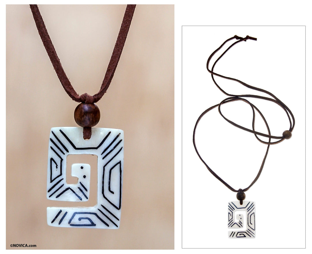Bone Pendant Necklace - Tribal Paths