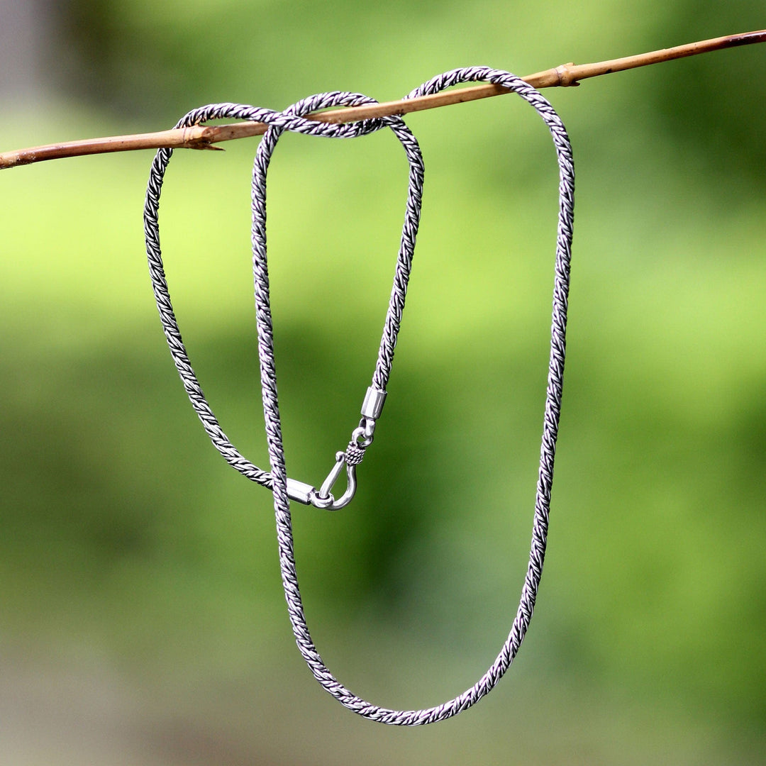 Men's Sterling Silver Chain Necklace - Proud Dragon