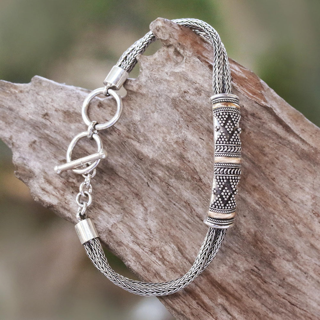 18k Gold Accented Sterling Silver Bracelet - Naga's Mystery