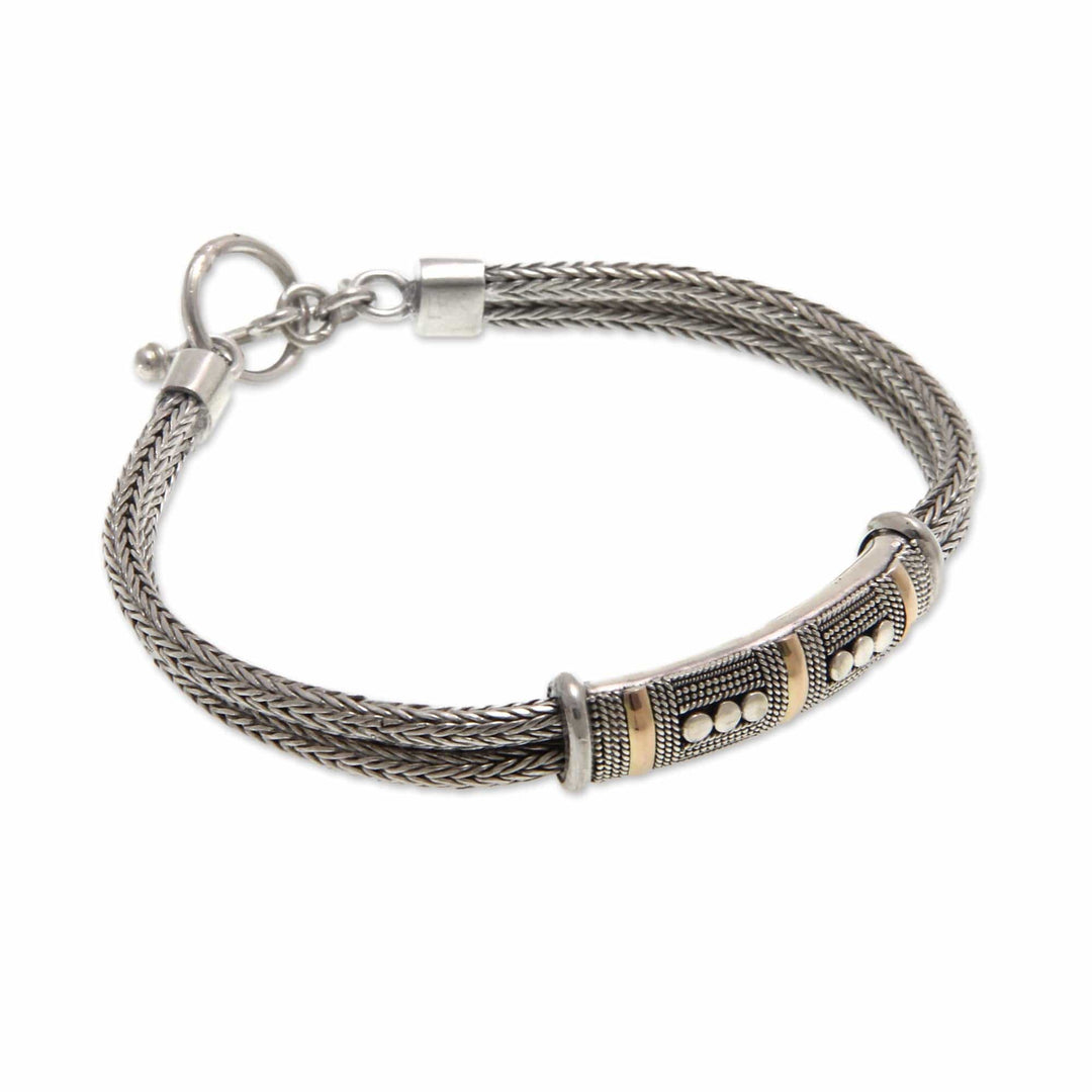 Gold Accent and Sterling Silver Bracelet - Puri Naga