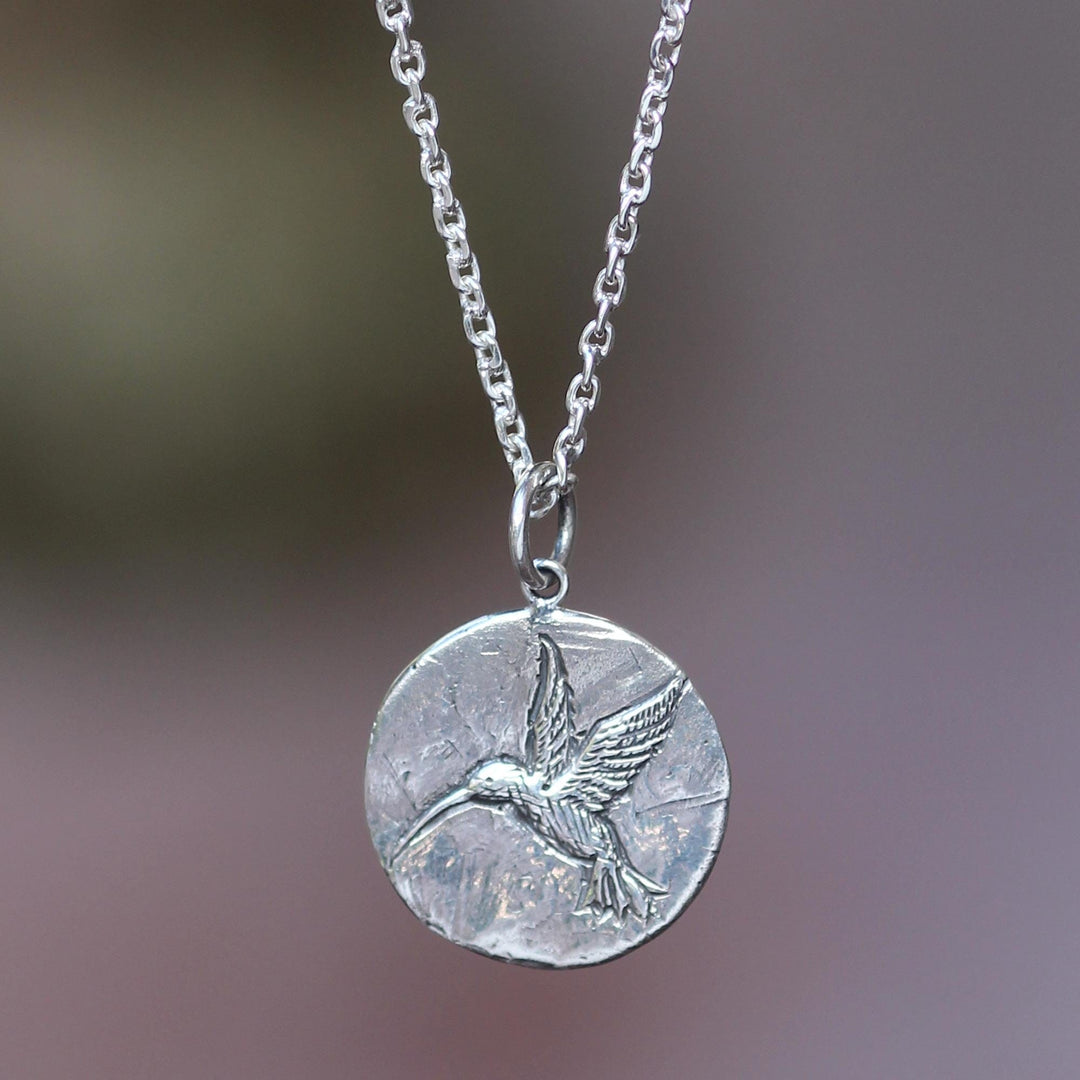 Sterling Silver Pendant Necklace - Hummingbird Magic
