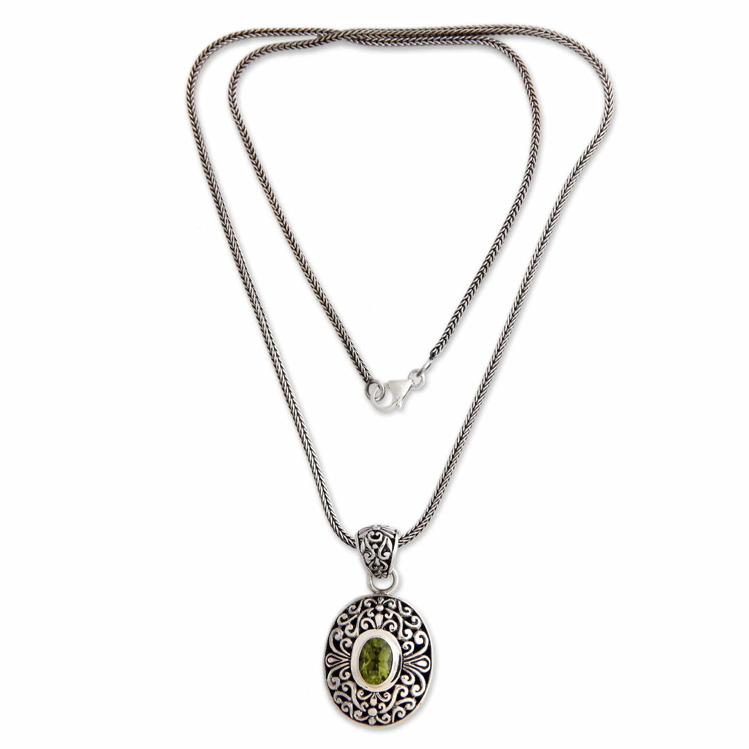 Handcrafted Sterling Silver and Peridot Necklace - Verdant Beauty