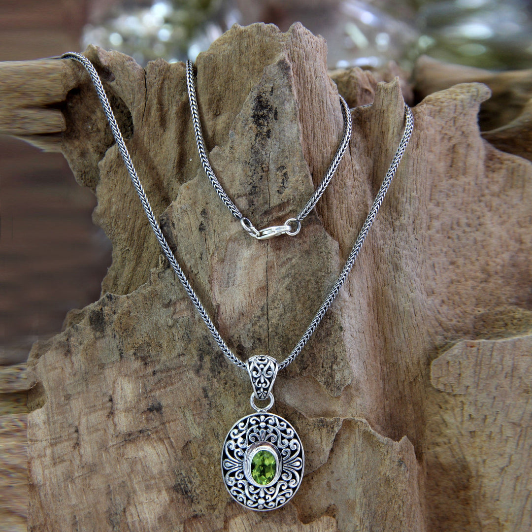 Handcrafted Sterling Silver and Peridot Necklace - Verdant Beauty