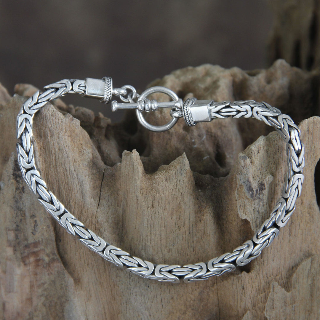 Men's Sterling Silver Chain Bracelet - Souls Entwine
