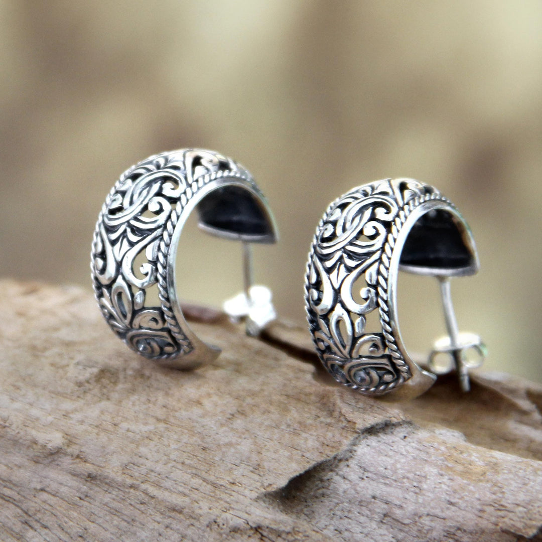 Sterling Silver Hoop Earrings - Hanging Garden