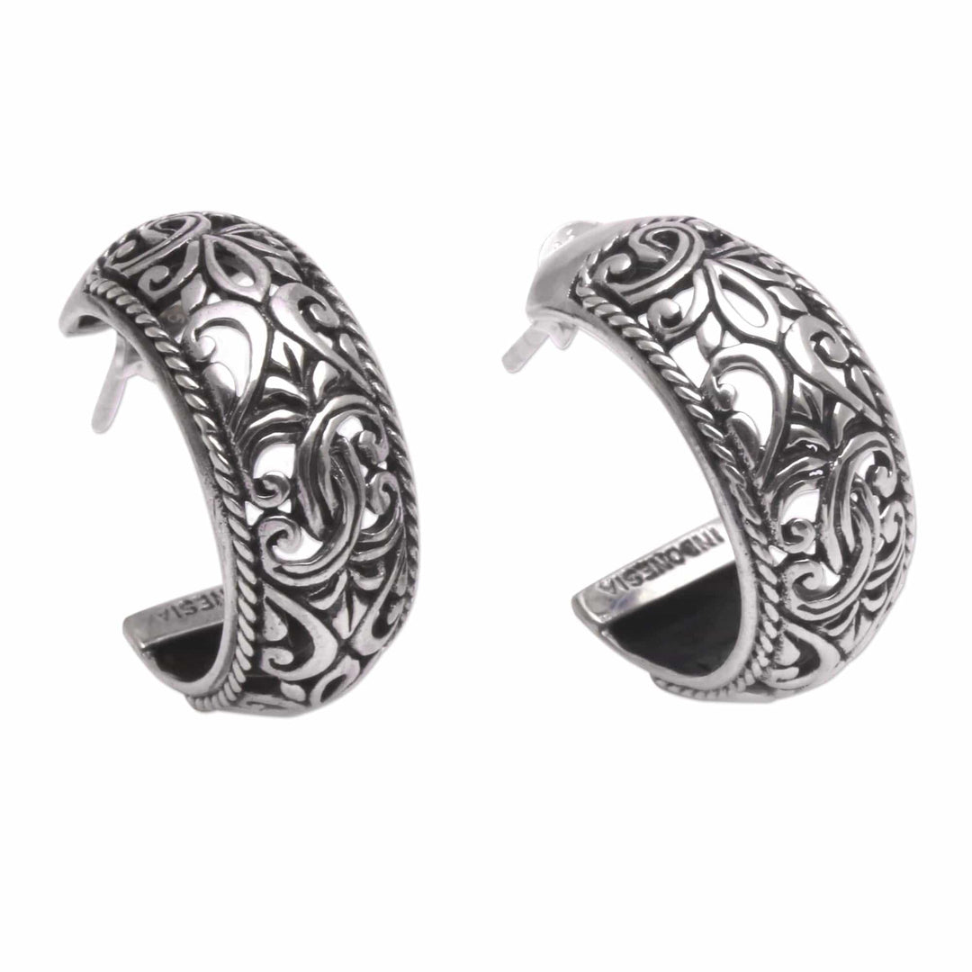 Sterling Silver Hoop Earrings - Hanging Garden