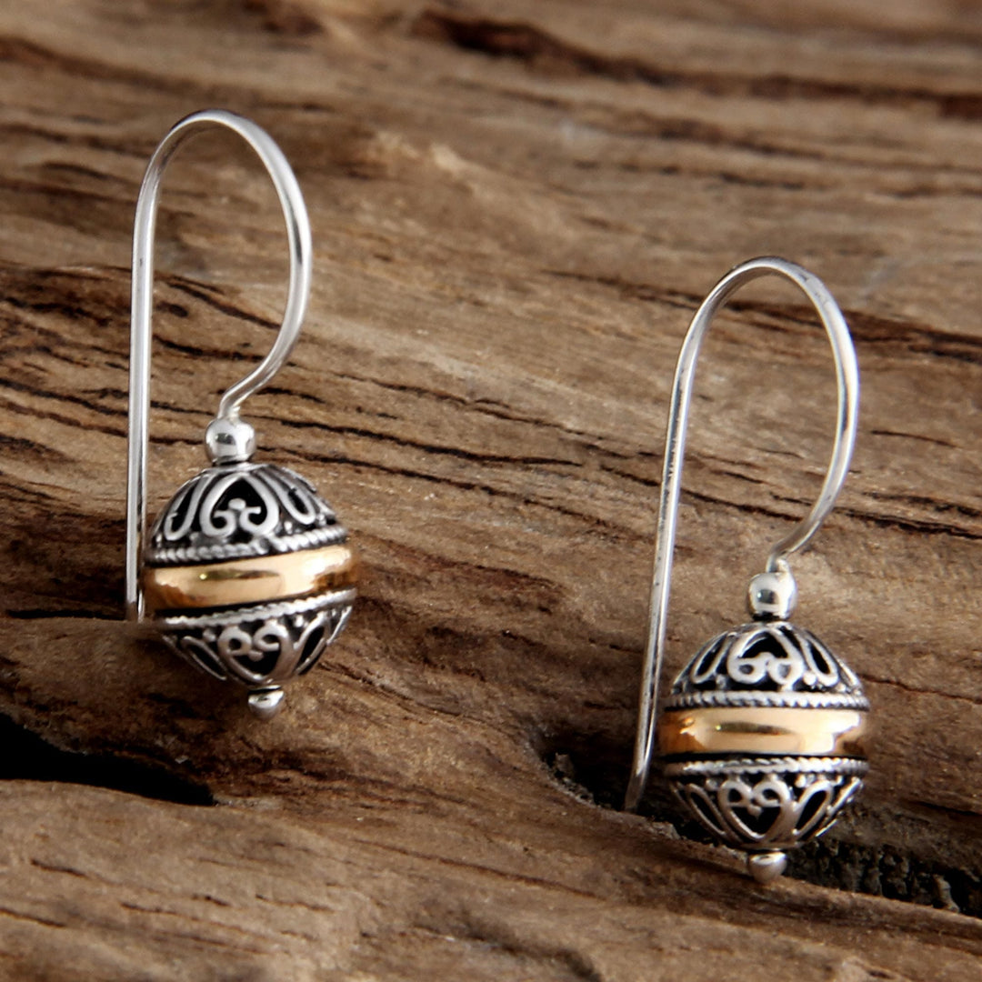 Sterling Silver and Gold Accent Dangle Earrings - Lampion