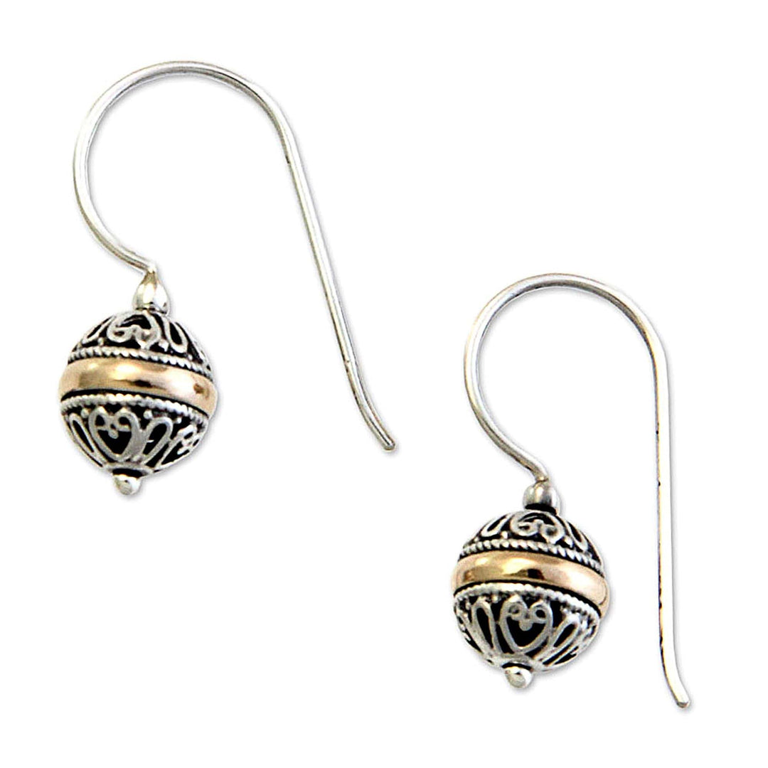 Sterling Silver and Gold Accent Dangle Earrings - Lampion